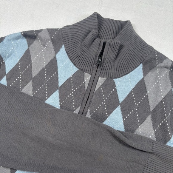 Carbon Other - Carbon Men's Quarter Zip Argyle 100% Cotton Sweater Size XL